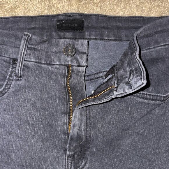 Mother Denim High Waisted Looker Dancing in the Dark washed black ankle jeans si - Picture 9 of 13